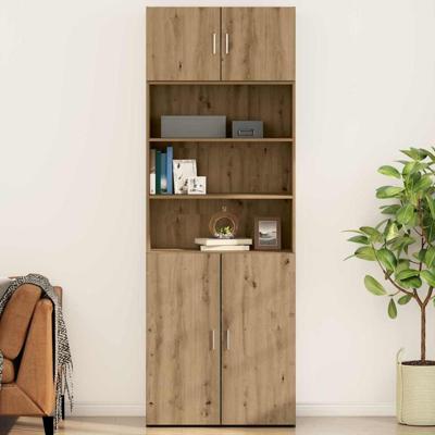 Wandkast artisanaal eikenkleurig 80 x 42.5 x 40 cm Bewerkt hout