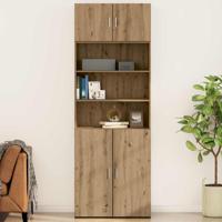 Wandkast artisanaal eikenkleurig 80 x 42.5 x 40 cm Bewerkt hout