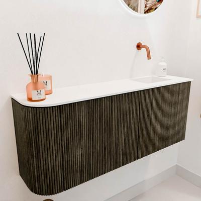 Toiletmeubel Mondiaz Joya | 101.6 cm | Meubelkleur Shadow | Faye wastafel Talc Rechts | Zonder kraangat(en)