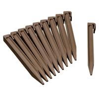 Grondpennen voor borderranden taupe H26,7x1,9x1,8 cm set 10 stuks - Nature