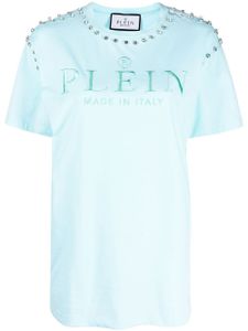 Philipp Plein t-shirt à ornements en cristal - Bleu