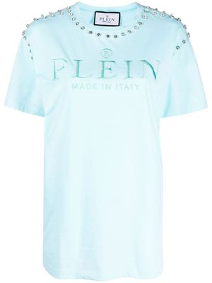 Philipp Plein t-shirt à ornements en cristal - Bleu