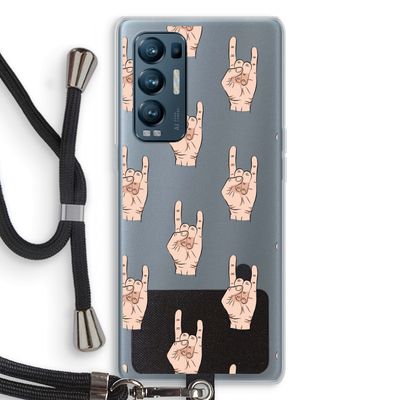 Rock: Oppo Find X3 Neo Transparant Hoesje met koord