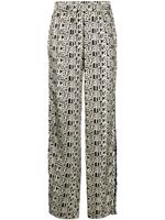 Roberto Cavalli pantalon en soie à motif monogrammé - Noir Roberto Cavalli pantalon en soie à motif monogrammé - Noir