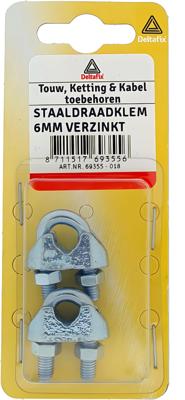 Staaldr.klem verz 3mm 2st - Deltafix