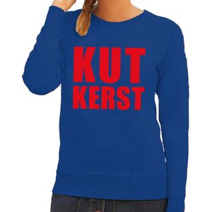 Foute kersttrui Kut Kerst blauw voor dames