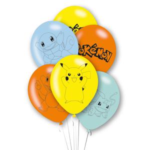 Amscan Pokemon themafeest verjaardag ballonnen - 6x - latex - 28 cm - feestartikelen/versiering