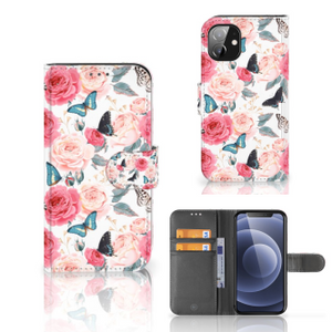 Apple iPhone 12 Mini Hoesje Butterfly Roses