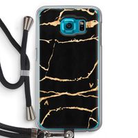 Gouden marmer: Samsung Galaxy S6 Transparant Hoesje met koord