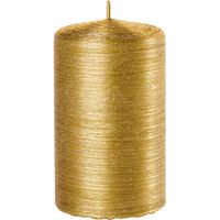 1x Gouden cilinderkaars/stompkaars 6 x 10 cm 25 branduren   -