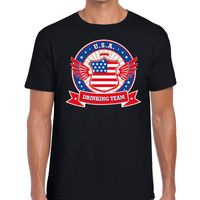 Zwart USA drinking team t-shirt heren Zwart USA drinking team t-shirt heren