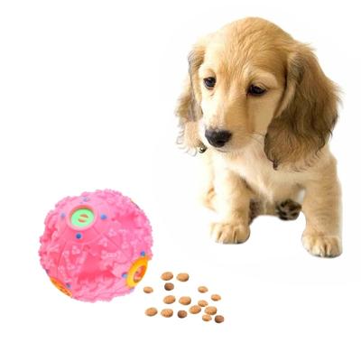 Pet voedsel dispenser piepende giggle Quack geluid opleiding speelgoed kauwen bal grootte: M bal diameter: 9.2 cm (roze)