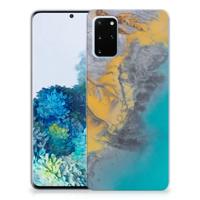 Samsung Galaxy S20 Plus | TPU | Siliconen hoesje | Marble Blue Gold