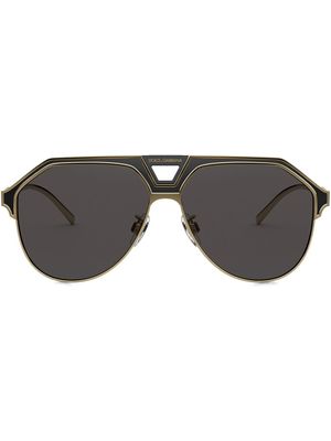 Dolce & Gabbana Eyewear lunettes de soleil Miami à monture aviateur - Noir