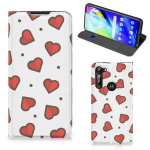 Motorola Moto G8 Power Hoesje met Magneet Hearts