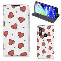 Motorola Moto G8 Power Hoesje met Magneet Hearts - thumbnail