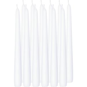 Enlightening Candles Dinerkaarsen - 24x stuks - wit - 8 branduren - 25 cm - kandelaar kaarsen