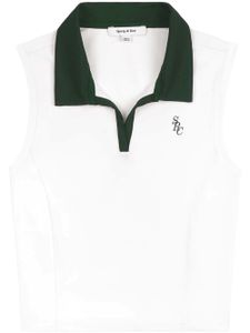 Sporty & Rich polo sans manches SRC Sports à logo imprimé - Blanc