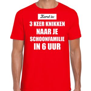 Rood fout kerstshirt / t-shirt Kerst is 3 keer knikken naar schoonfamilie outfit heren