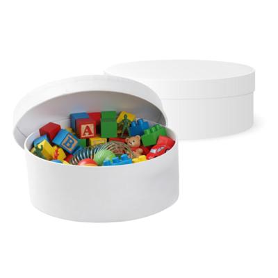 Ronde witte hobby knutsel doos - 2x stuks - dozen van karton - 18.5 x 6.5 cm - Hoedendoos - cadeauve Ronde witte hobby knutsel doos - 2x stuks - dozen van karton - 18.5 x 6.5 cm - Hoedendoos - cadeauve