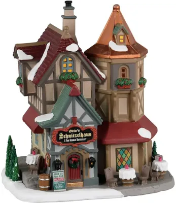 Lemax otto&apos;s schnitzelhaus verlicht kersthuisje Vail Village 2023