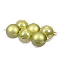 12x stuks glazen kerstballen salie groen (oasis) 8 cm mat/glans