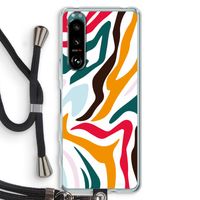 Colored Zebra: Sony Xperia 5 III Transparant Hoesje met koord