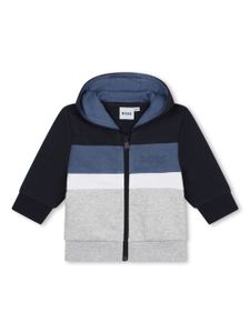 BOSS Kidswear cardigan rayé à capuche - Bleu