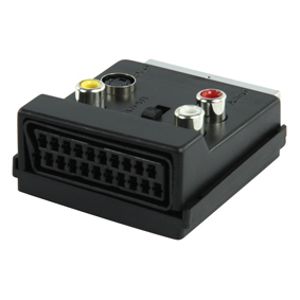 Valueline SCART 60 kabeladapter/verloopstukje 2x SCART 3x RCA + SVHS Zwart