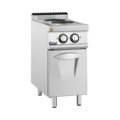 Commerciële elektrische kookplaat - 5.2 kW - 2 platen - onderkast - Royal Catering