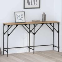 Wandtafel artisanaal eikenkleurig 140 x 29 x 75 cm Bewerkt hout
