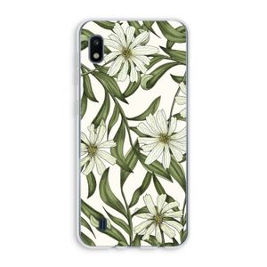 Wit bloemenpatroon: Samsung Galaxy A10 Transparant Hoesje