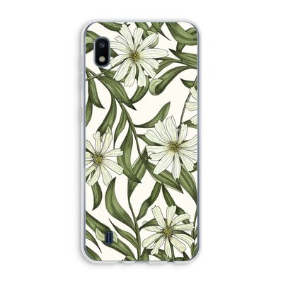 Wit bloemenpatroon: Samsung Galaxy A10 Transparant Hoesje