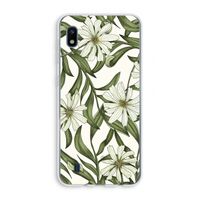 Wit bloemenpatroon: Samsung Galaxy A10 Transparant Hoesje