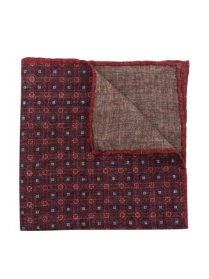 Brunello Cucinelli carré de poche à imprimé graphique - Rouge