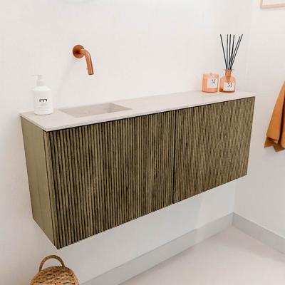 Toiletmeubel Mondiaz Joya Dlux | 100 cm | Meubelkleur Dusk | Faye wastafel Meli Wasbak Links | Zonder kraangat(en)