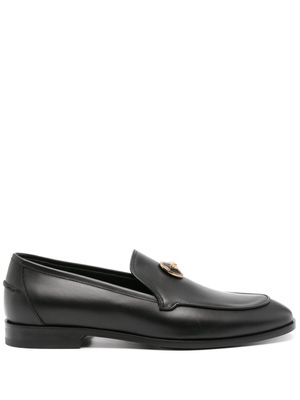 Versace mocassins en cuir à plaque Medusa - Noir