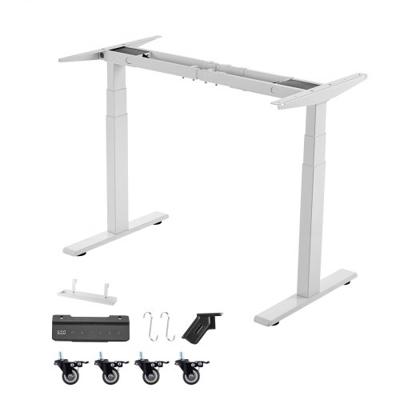 VEVOR in hoogte verstelbaar bureauframe, elektrisch bureauframe tot 125 kg, 3-traps tafelpoten met 2 motoren, geheugenfunctie, hoogteweergave, botsingsbeveiliging en USB-aansluiting, bureauonderstel voor kantoor, wit
