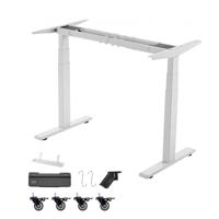 VEVOR in hoogte verstelbaar bureauframe, elektrisch bureauframe tot 125 kg, 3-traps tafelpoten met 2 motoren, geheugenfunctie, hoogteweergave, botsingsbeveiliging en USB-aansluiting, bureauonderstel voor kantoor, wit