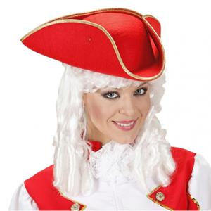 Piratenhoed - rood - driehoekig - vilt - volwassenen - piraat hoed