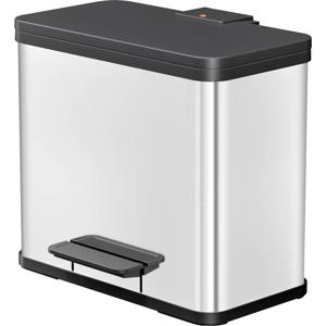 Hailo öko trio plus L 6332000 Afvalbak 27 l RVS (b x h x d) 470 x 430 x 340 mm RVS Met voetpedaal 1 stuk(s)