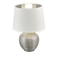 Trio Tafellamp Luxor 26cm zilver met wit R50621089