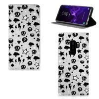 Mobiel BookCase Samsung Galaxy S9 Plus Silver Punk Mobiel BookCase Samsung Galaxy S9 Plus Silver Punk