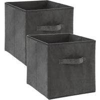 Set van 4x stuks opbergmand/kastmand 29 liter donkergrijs polyester 31 x 31 x 31 cm - thumbnail