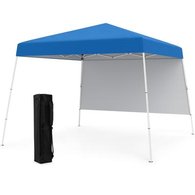 Pop-up Pavilion 3 x 3 m Vouwpaviljoen met 1 Zijwand & Draagbare Rugzak & 4 Grondankers Tuinpaviljoen Partytent voor Tuinfeest Blauw