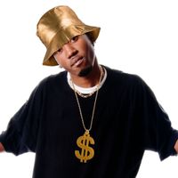 Funny Fashion Bekende rapper Cool Dogg verkleedset - dollar ketting/pet goud - voor volwassenen   - - thumbnail