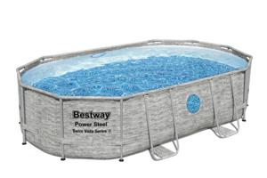 Bestway Power Steel Swim Vista Series 16' x 10' x 42"/4.88m x 3.05m x 1.07m Oval Pool Set