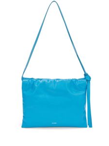 Jil Sander petit sac porté épaule en cuir - Bleu