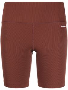 Sporty & Rich short nervuré à patch logo - Marron