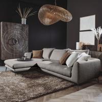 Tower Living 2,5-zits Loungebank 'Nottingham' Bouclé, Links, kleur Grijs